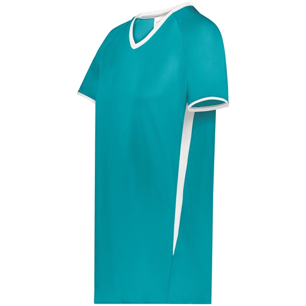 Ladies Cutter+ V-Neck Jersey with moisture wicking 96% polyester/4% spandex interlock... from ASI 37461 Augusta Sportswear