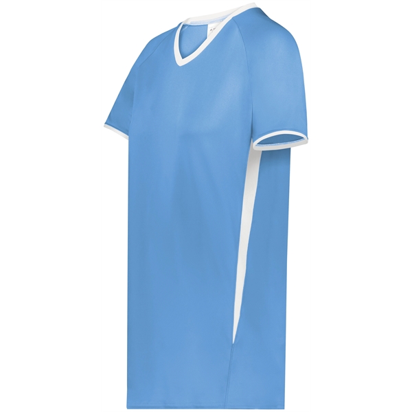 Girls Cutter+ V-Neck Jersey with moisture wicking 96% polyester/4% spandex interlock... from ASI 37461 Augusta Sportswear