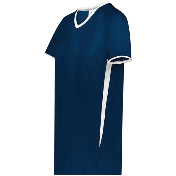 Girls Cutter+ V-Neck Jersey with moisture wicking 96% polyester/4% spandex interlock... from ASI 37461 Augusta Sportswear
