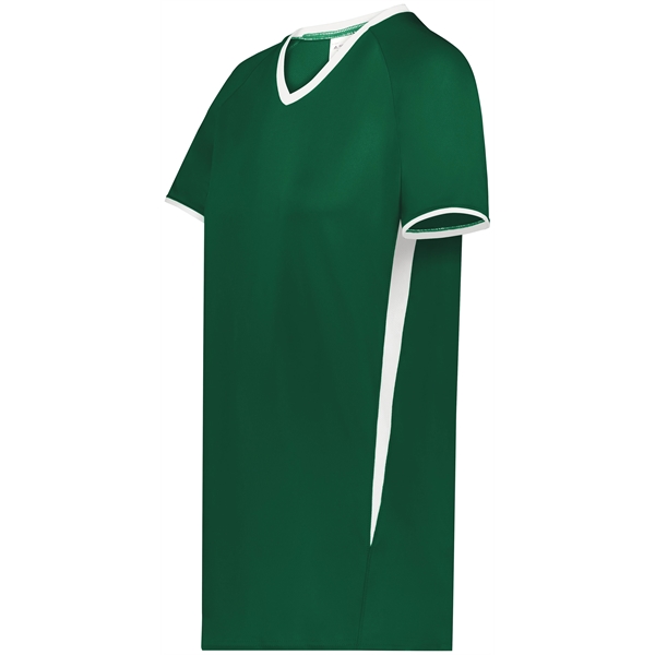 Girls Cutter+ V-Neck Jersey with moisture wicking 96% polyester/4% spandex interlock... from ASI 37461 Augusta Sportswear