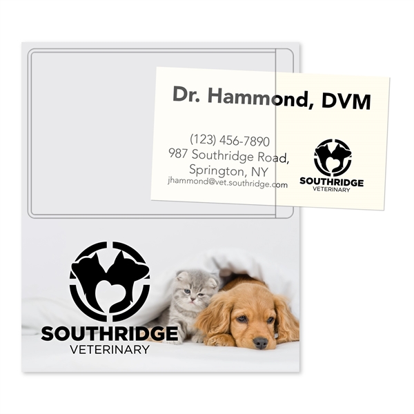 White flexible rectangle magnet with 2.43"H x 3.81"W clear vinyl pocket... from ASI 54040 Fey Promo / Magna-Tel by Fey