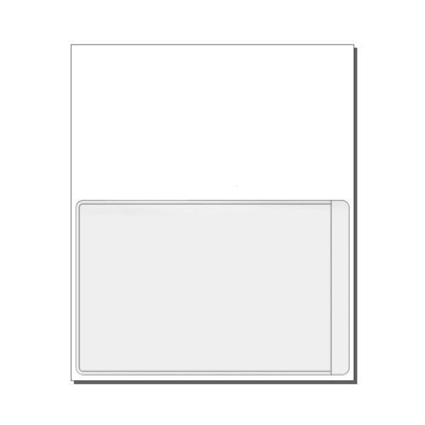 White flexible rectangle magnet with 2.43"H x 3.81"W clear vinyl pocket... from ASI 54040 Fey Promo / Magna-Tel by Fey