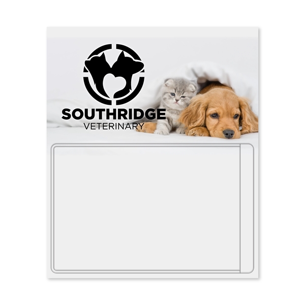 White flexible rectangle magnet with 2.43"H x 3.81"W clear vinyl pocket... from ASI 54040 Fey Promo / Magna-Tel by Fey