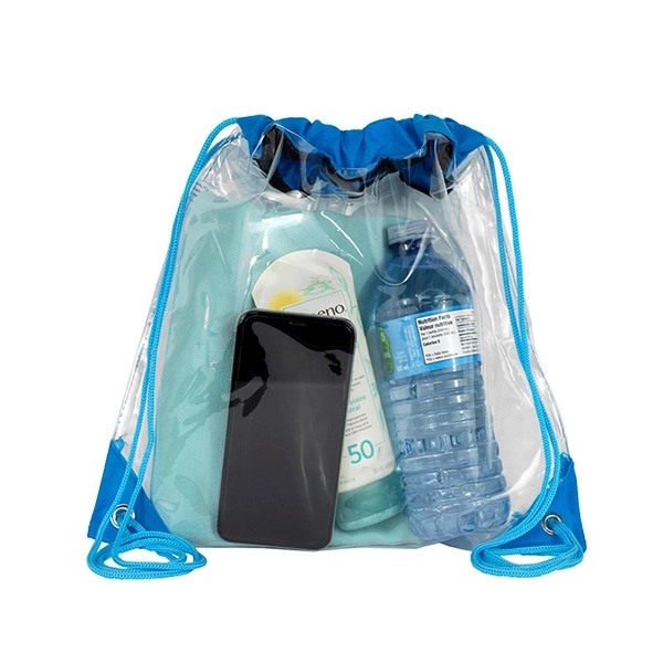 Stadium friendly clear vinyl backpack with cinch closure.... from ASI 62660 Innovation Line