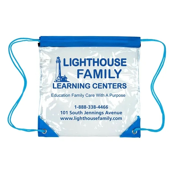 Stadium friendly clear vinyl backpack with cinch closure.... from ASI 62660 Innovation Line