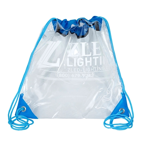 Stadium friendly clear vinyl backpack with cinch closure.... from ASI 62660 Innovation Line