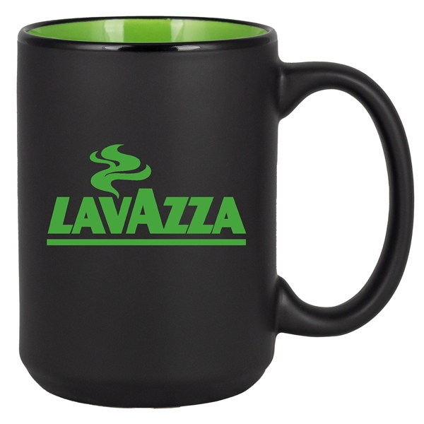 14 oz. two-tone ceramic mug and C-handle.... from ASI 57653 Gold Bond