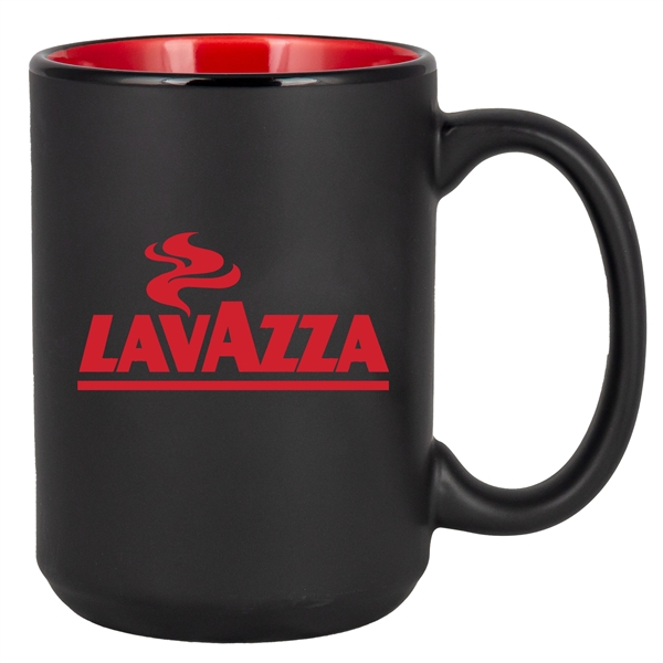 14 oz. two-tone ceramic mug and C-handle.... from ASI 57653 Gold Bond