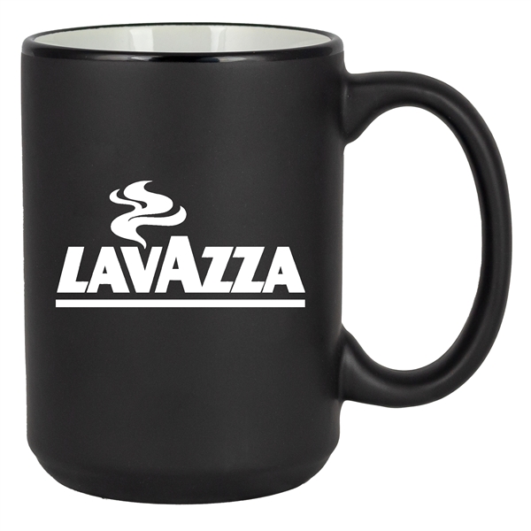 14 oz. two-tone ceramic mug and C-handle.... from ASI 57653 Gold Bond