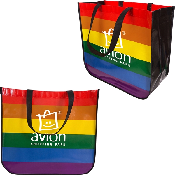 This tote rainbow bag is made with durable 120 gram non-woven... from ASI 61966 HPG / Beacon Promotions