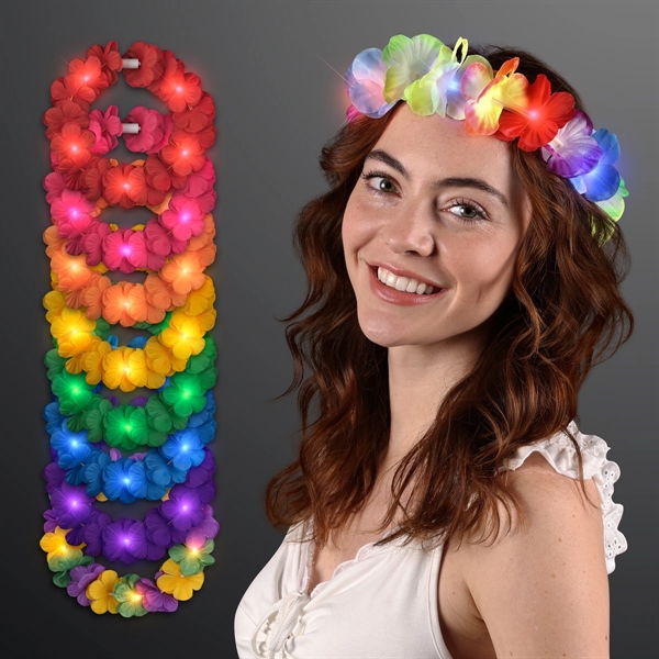 LED Value Flower Crowns, Lei Headband;  Blank Pricing... from ASI 34194 ALightPromos