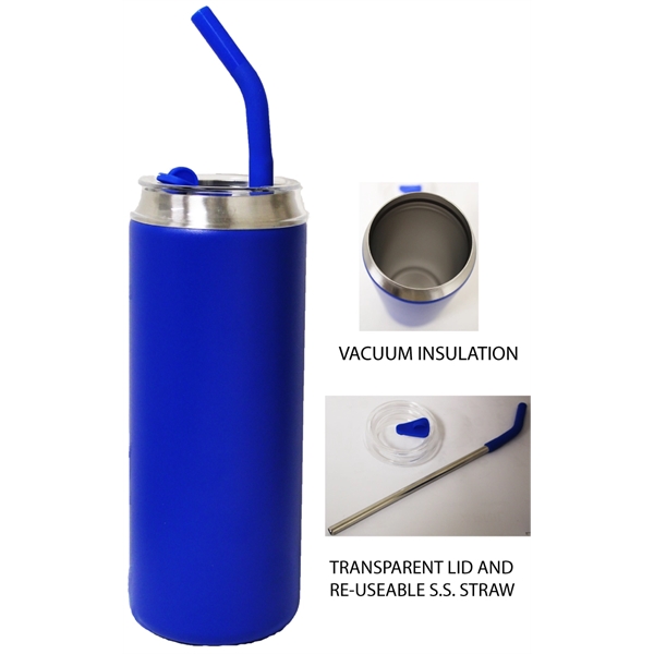 17 Oz. Double Wall S. Steel Vacuum Insulated Tumbler with Metal... from ASI 36988 Artek USA Inc