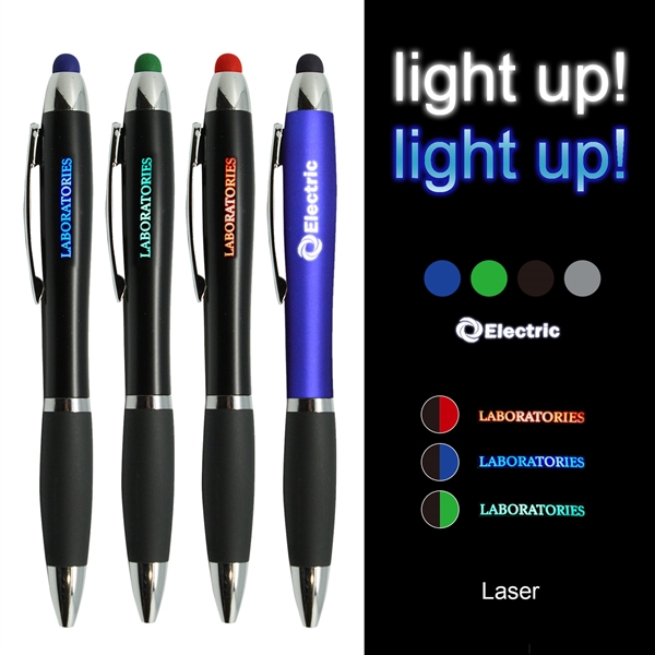 Plastic Stylus Pen w/Light UP Engraving... from ASI 41511 Brainchild USA Inc / BrainChild Gift Club