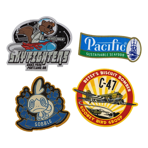 Custom Shape Woven Patches with up to 7 thread colors, merrowed... from ASI 52263 EMT / EMT EMT EASY