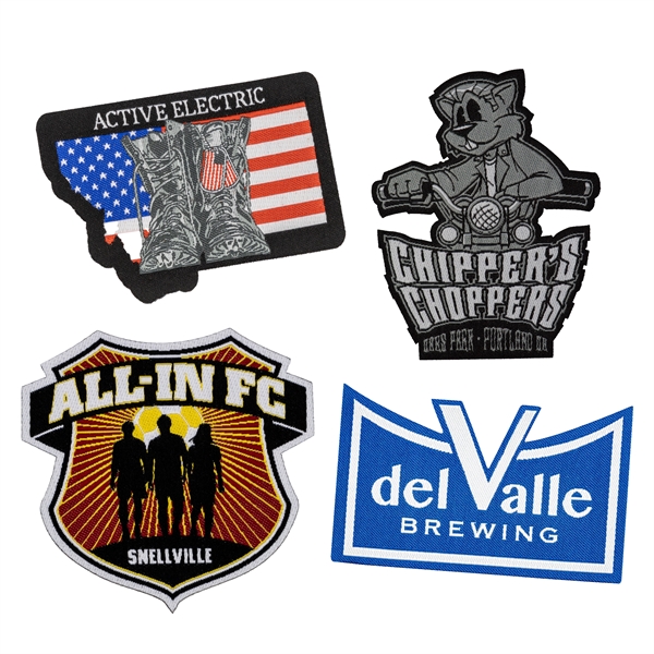 Custom Shape Woven Patches with up to 7 thread colors, merrowed... from ASI 52263 EMT / EMT EMT EASY