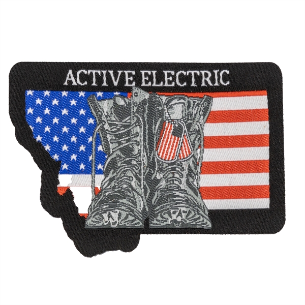 Custom Shape Woven Patches with up to 7 thread colors, merrowed... from ASI 52263 EMT / EMT EMT EASY