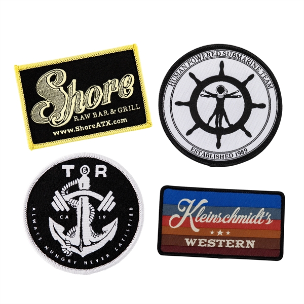 Custom Shape Woven Patches with up to 7 thread colors, merrowed... from ASI 52263 EMT / EMT EMT EASY