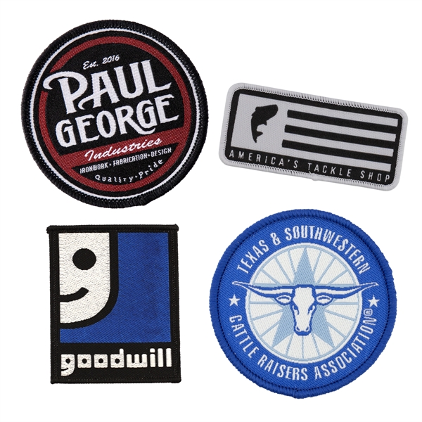 Custom Shape Woven Patches with up to 7 thread colors, merrowed... from ASI 52263 EMT / EMT EMT EASY