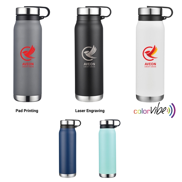 This SipTek™ 20 oz  thermal copper vacuum insulated water bottle... from ASI 99030 Zipline / Zipline