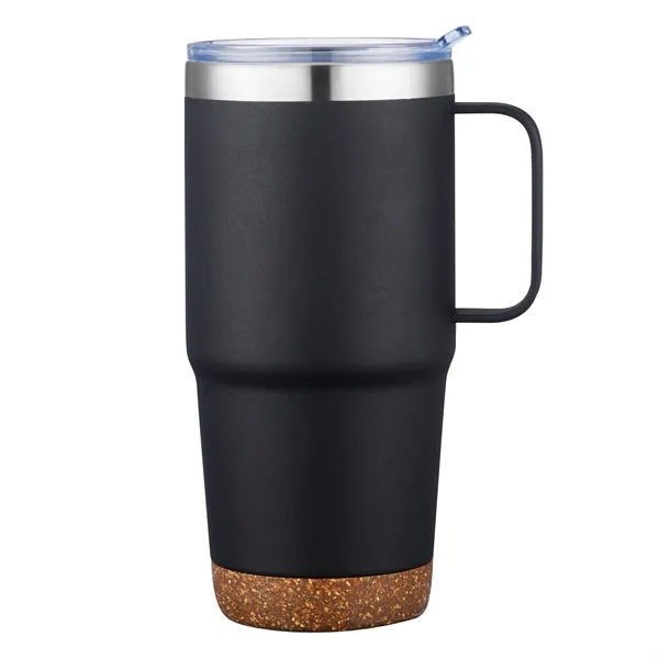 24 Oz Vacuum Sealed Mug with Powdered Finish and Natural Cork... from ASI 79535 Primetime / Primetime