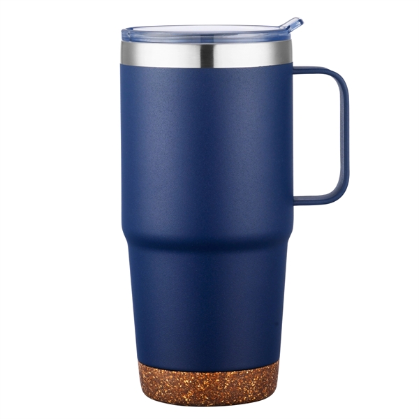 24 Oz Vacuum Sealed Mug with Powdered Finish and Natural Cork... from ASI 79535 Primetime / Primetime