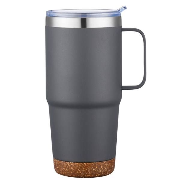 24 Oz Vacuum Sealed Mug with Powdered Finish and Natural Cork... from ASI 79535 Primetime / Primetime
