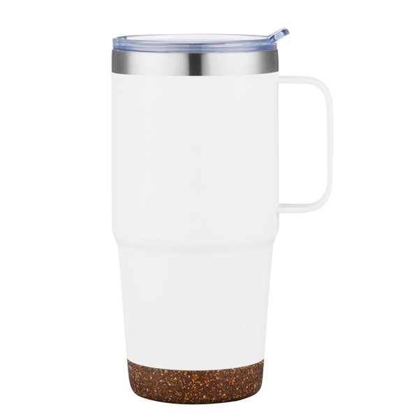 24 Oz Vacuum Sealed Mug with Powdered Finish and Natural Cork... from ASI 79535 Primetime / Primetime