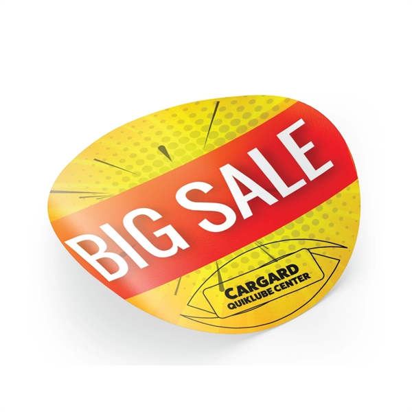 4" circle shaped white decal with static backing and a four... from ASI 89910 Stouse, LLC