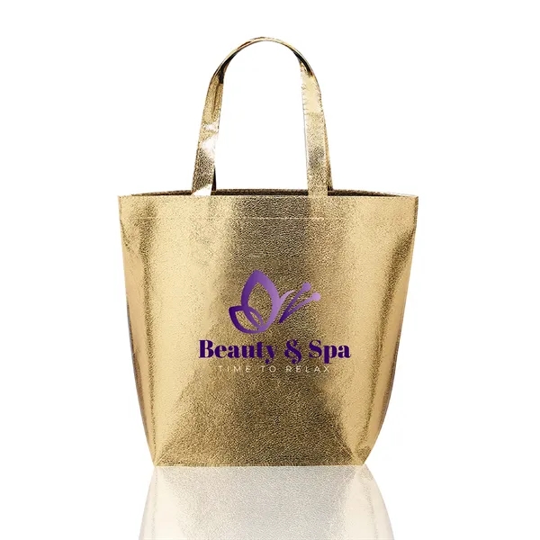 15.5" x 13.5" non-woven metallic tote bag with customization.... from ASI 62088 IDProductsource