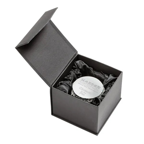 Optically clear golf ball paperweight with golf ball divots for authenticity.... from ASI 84592 St Regis Group