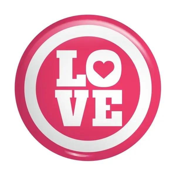 Round full color glossy button with pinback closure in assorted sizes.... from ASI 59080 Halls & Company