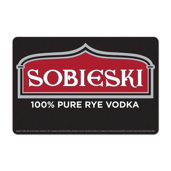 10" x 15" x 1/8" counter mat with a rubber backing.... from ASI 59080 Halls & Company