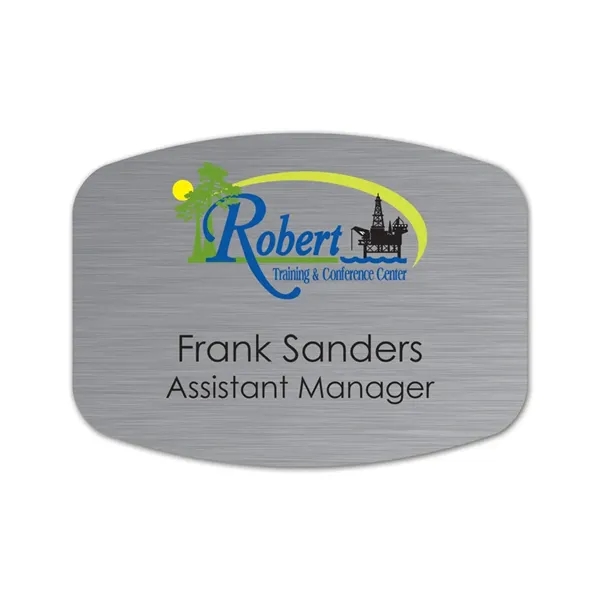 Name badge with a pin fastener.... from ASI 59080 Halls & Company