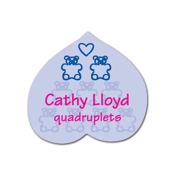 Heart-shaped name badge with a 153-EZ pin fastener.... from ASI 59080 Halls & Company
