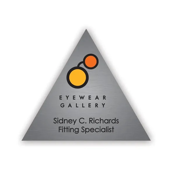 Triangular name badge with a 153-EZ pin fastener.... from ASI 59080 Halls & Company