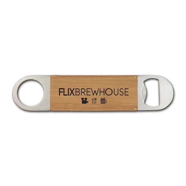 Bottle opener made of leatherette material.... from ASI 59080 Halls & Company