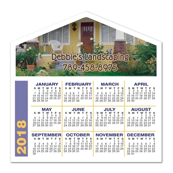 Calendar decal with a house shape and a repositionable adhesive backside.... from ASI 59080 Halls & Company
