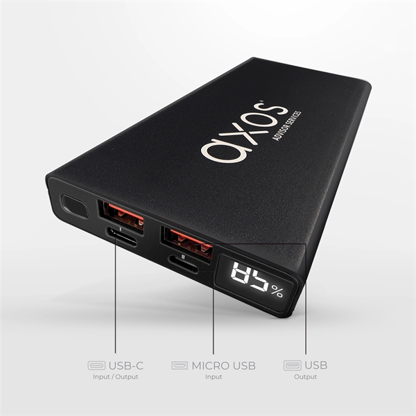 5 3/4" x 2 5/8" x 3/4" metal quick-charging 10000mAh Powerbank.... from ASI 91435 Tomax USA / Tomax