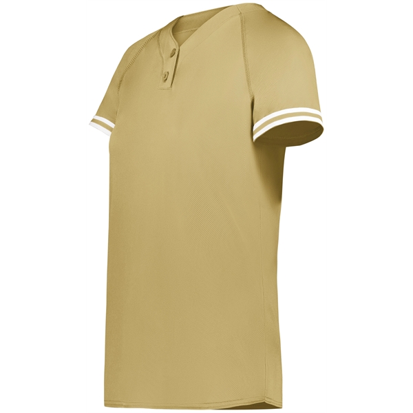 Ladies Cutter+ Henley Jersey with 96% polyester/4% spandex interlock smooth knit... from ASI 37461 Augusta Sportswear