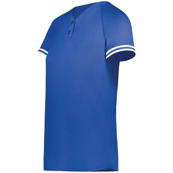 Ladies Cutter+ Henley Jersey with 96% polyester/4% spandex interlock smooth knit... from ASI 37461 Augusta Sportswear