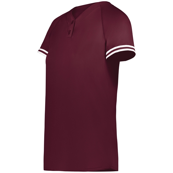 Ladies Cutter+ Henley Jersey with 96% polyester/4% spandex interlock smooth knit... from ASI 37461 Augusta Sportswear