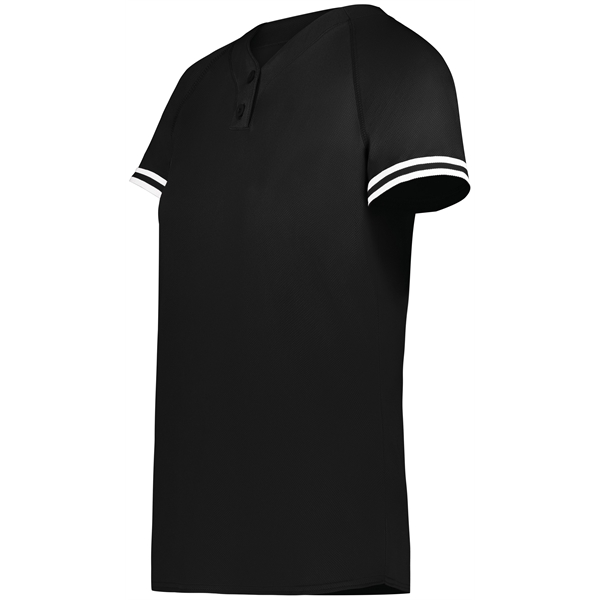 Ladies Cutter+ Henley Jersey with 96% polyester/4% spandex interlock smooth knit... from ASI 37461 Augusta Sportswear