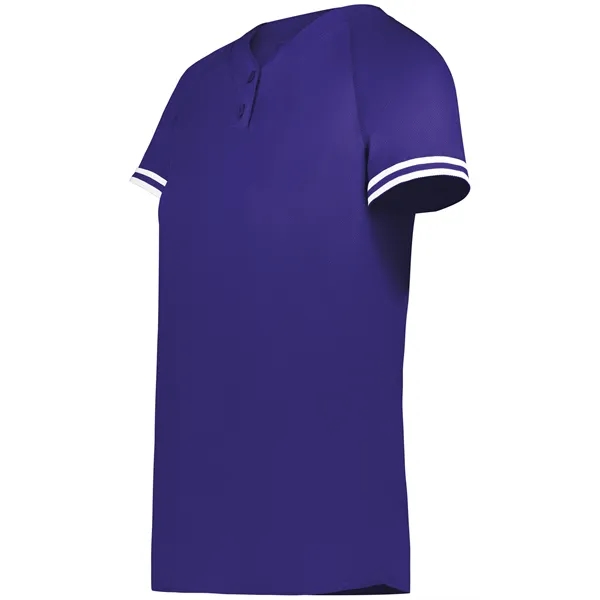 Ladies Cutter+ Henley Jersey with 96% polyester/4% spandex interlock smooth knit... from ASI 37461 Augusta Sportswear