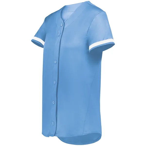 Ladies Cutter+ Full Button Softball Jersey with moisture-wicking 96% polyester/4% spandex... from ASI 37461 Augusta Sportswear