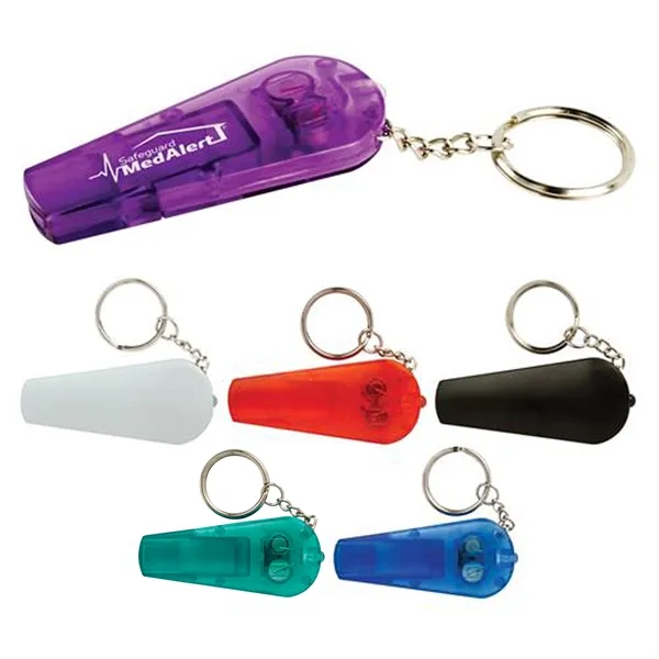 Mini LED key light and whistle on key chain.... from ASI 79840 The Proinnovative Line / Proinnovative Line