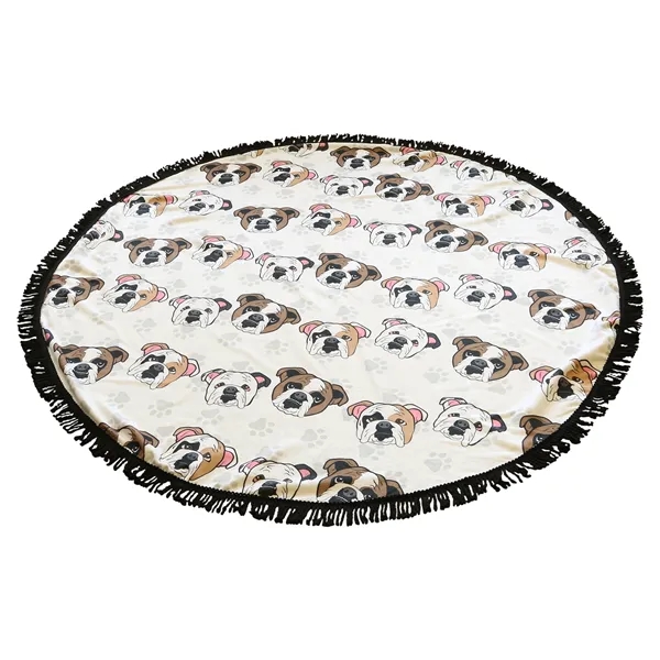 59" diameter Round Towel with Fringe made with 100% polyester microfiber,... from ASI 61966 HPG / BCG Creations HPG Gold