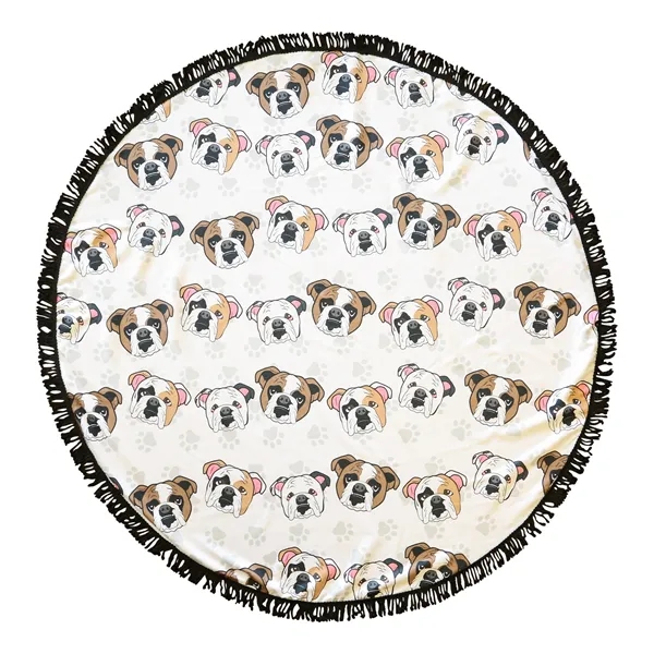 59" diameter Round Towel with Fringe made with 100% polyester microfiber,... from ASI 61966 HPG / BCG Creations HPG Gold