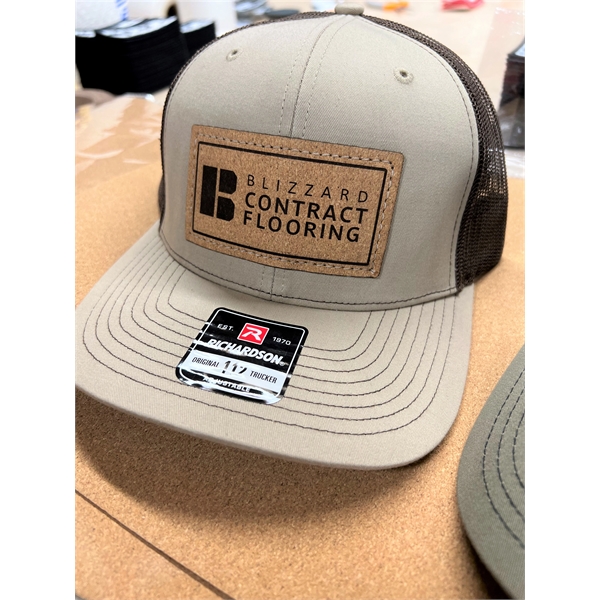 Richardson 112 Trucker Hat with Sewn-On Cork Patches on Hats Caps... from ASI 38195 Overnightline