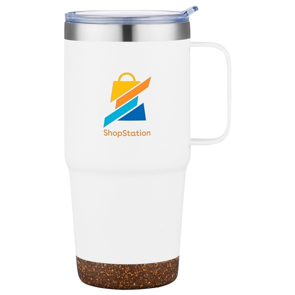 24 oz Vacuum Insulated Travel Mug with Cork Base... from ASI 36730 Ariel Premium Supply Inc