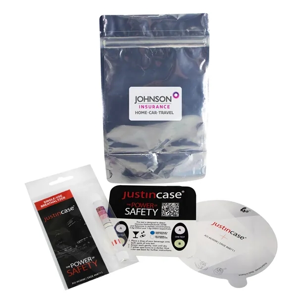 Kit Contains: Single Use Breathalyzer, One Time Use Drink Cover, Drug... from ASI 63698 Justin Case®